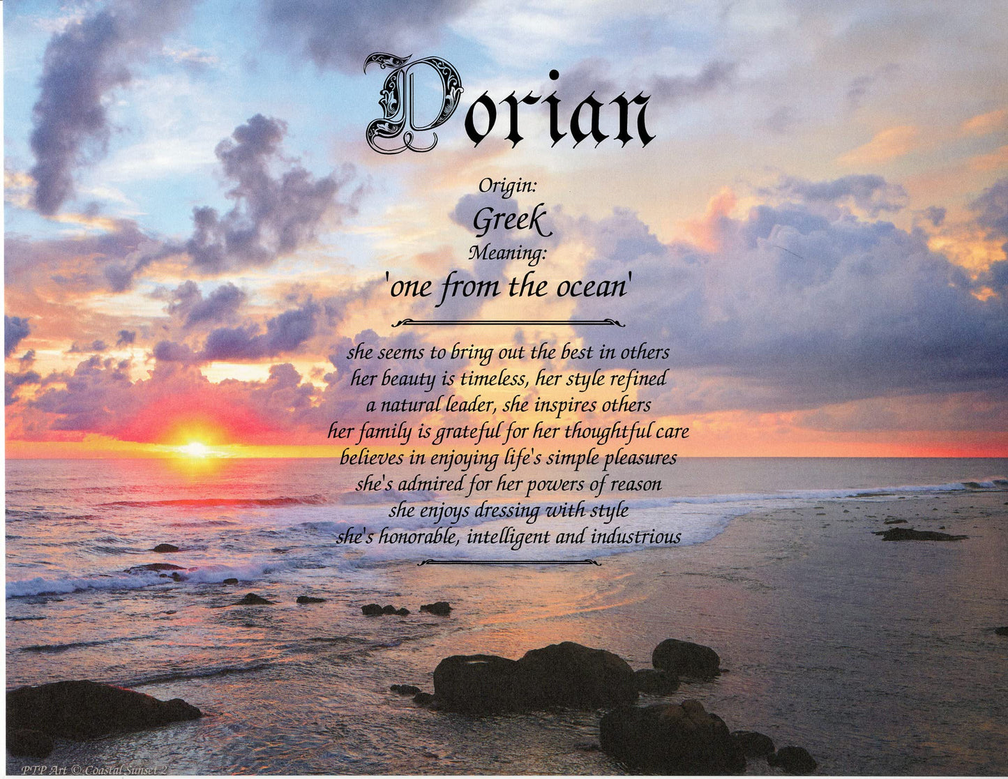 Coastal Sunset - First Name Meaning