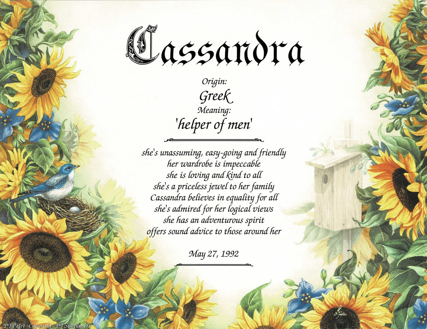 Sunflowers - First Name Meaning