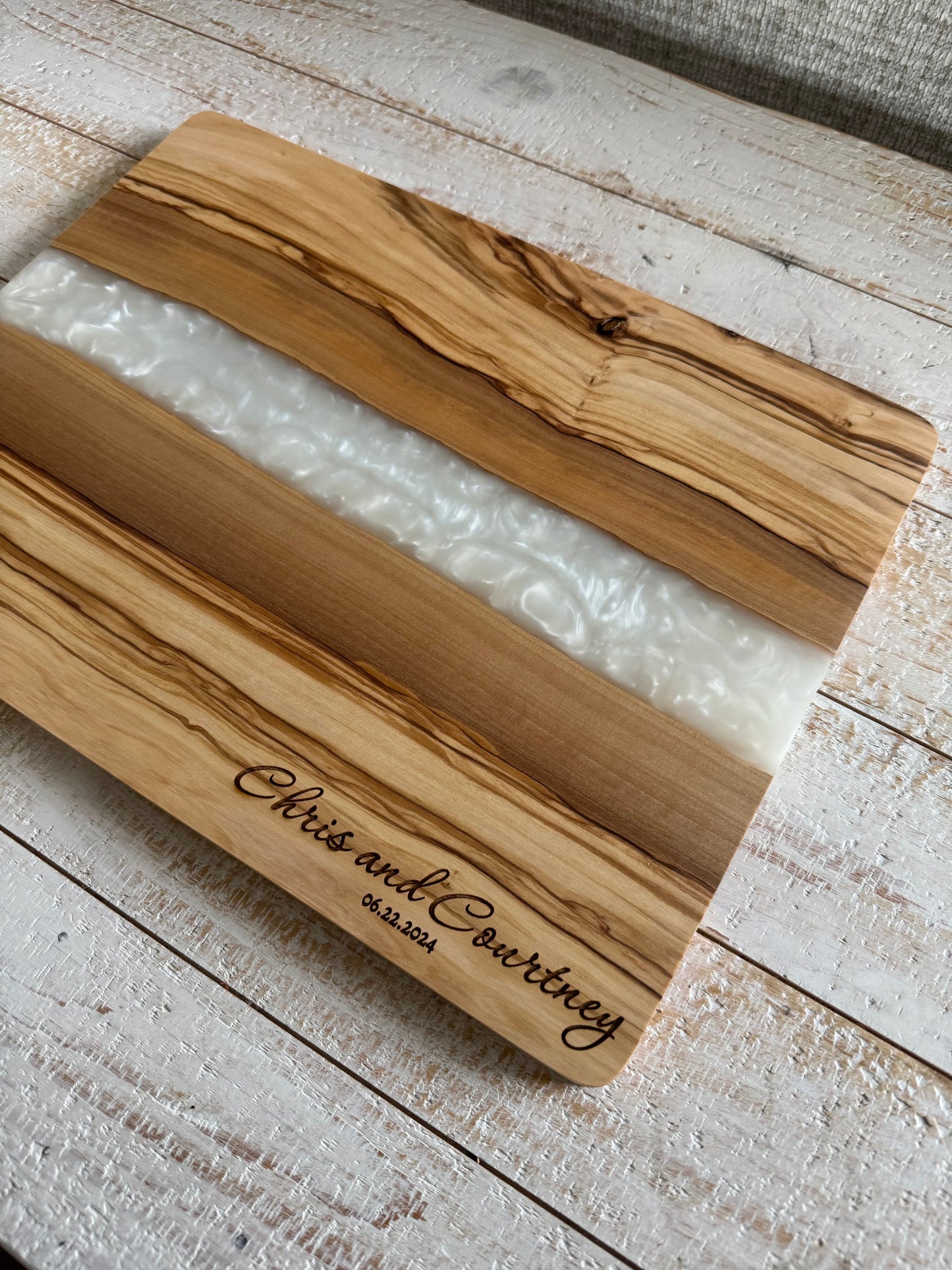 Olive Wood Resin Cutting Board