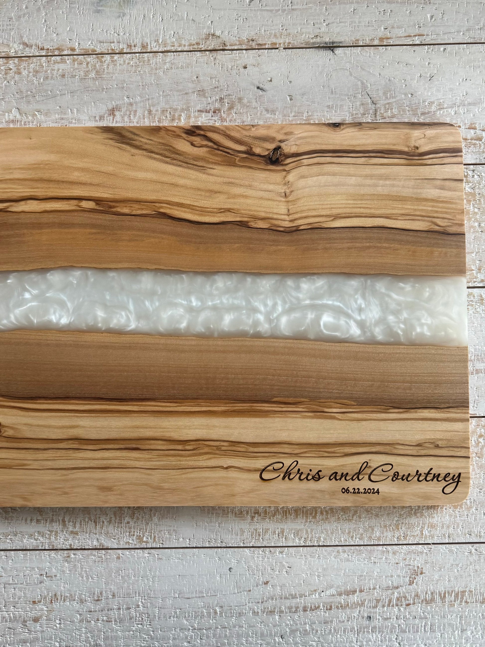 Olive Wood Resin Cutting Board