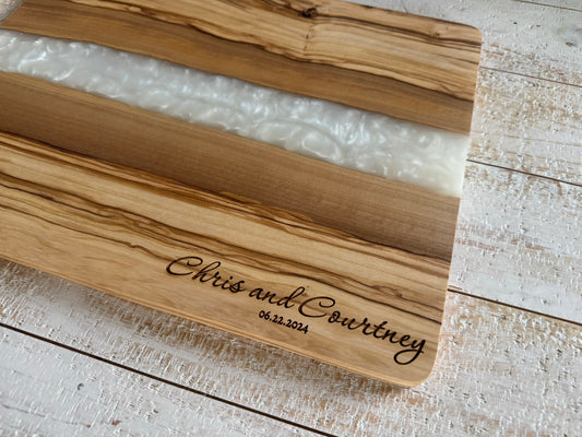 Olive Wood Resin Cutting Board
