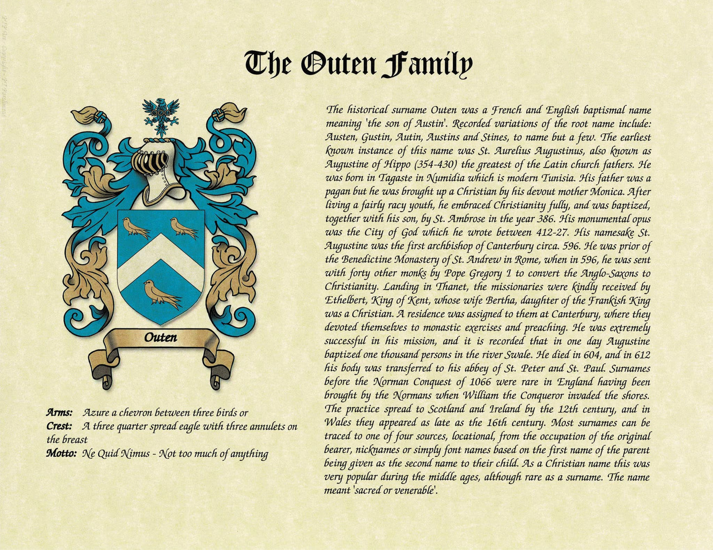 Coat of Arms Crest - History Family Surname Print Artwork 8.5 x 11 Genealogy Print | Wall Decor Ancestry Family Tree, White,Gold, 11 x 14 Inch