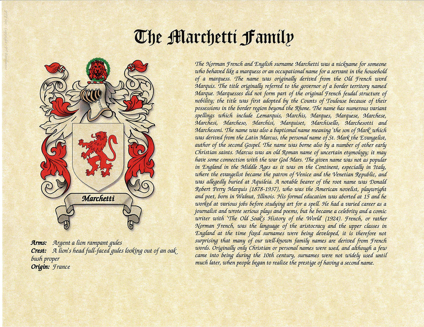 Coat of Arms Crest - History Family Surname Print Artwork 8.5 x 11 Genealogy Print | Wall Decor Ancestry Family Tree, White,Gold, 11 x 14 Inch
