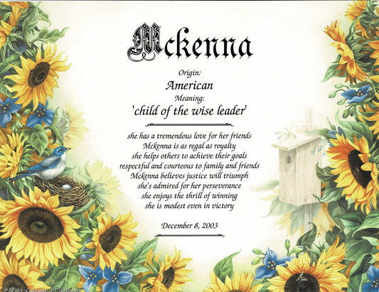 Sunflowers - First Name Meaning