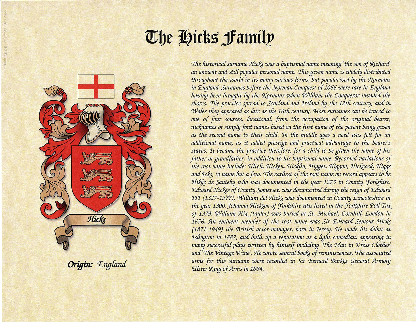 Coat of Arms Crest - History Family Surname Print Artwork 8.5 x 11 Genealogy Print | Wall Decor Ancestry Family Tree, White,Gold, 11 x 14 Inch