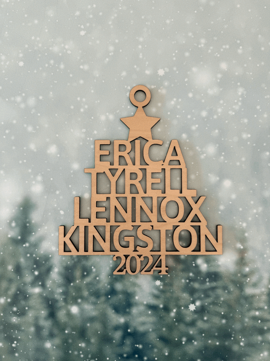 Family Names Christmas Tree Ornament